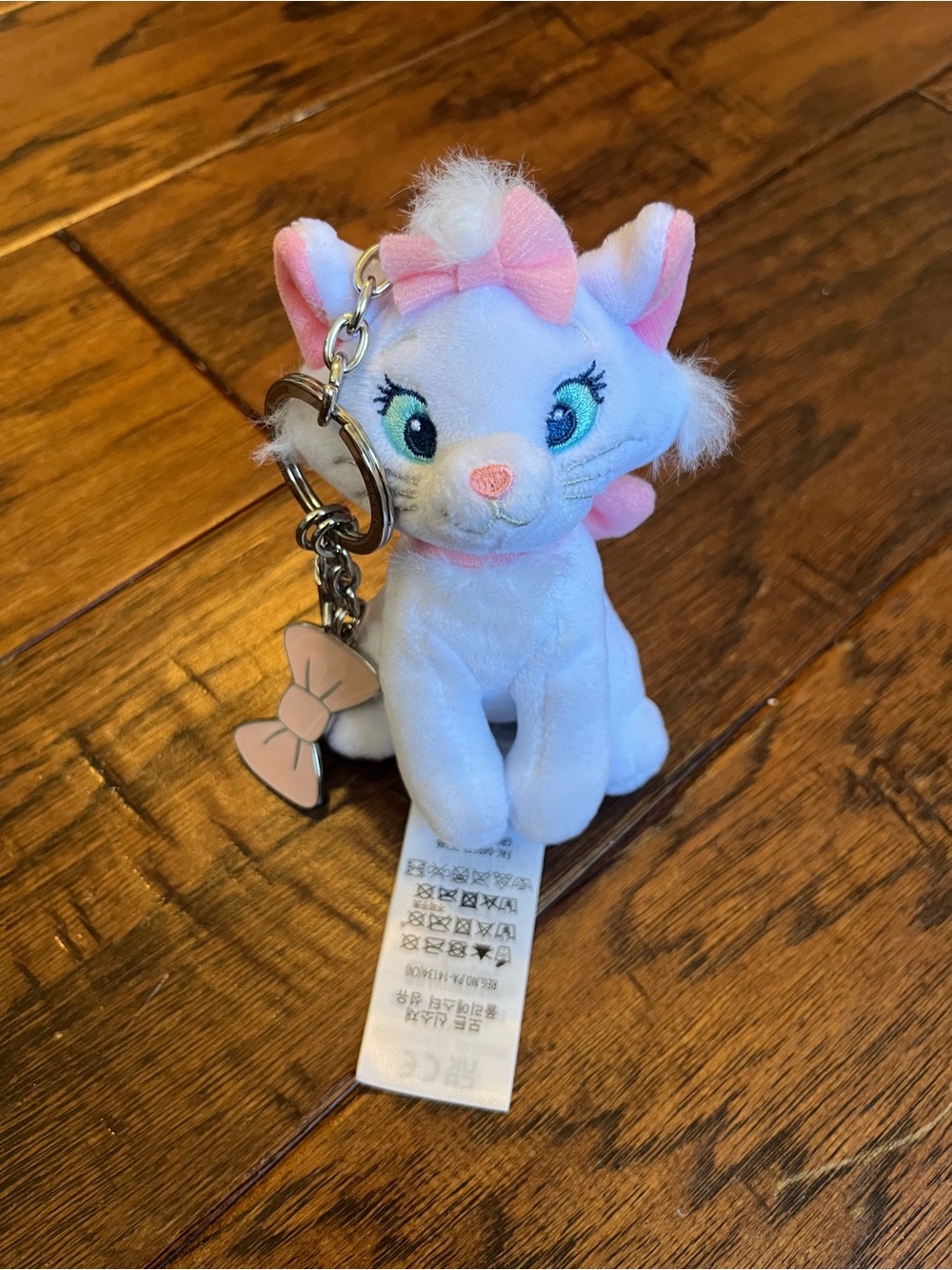 Disney Parks The Aristocats Marie Plush Keychain With Pink Bow Charm